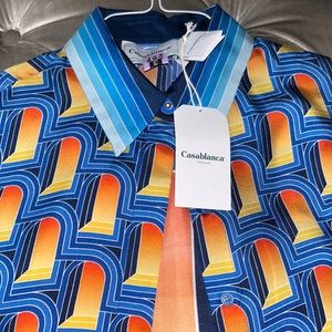 Long sleeve women’s Casablanca printed silk shirt l’Archie de nuit size 40(uk12)